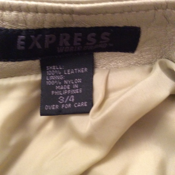 GOLD MINI GENUINE LEATHER SKIRT,3/4 - Picture 5 of 8